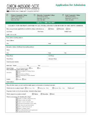 Application for Admission