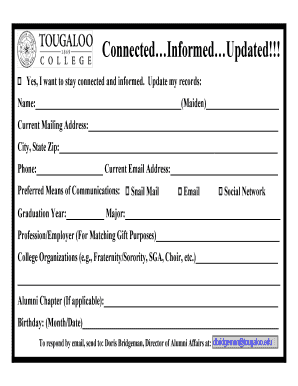 Alumni Update Form