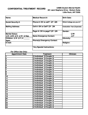 UAMS Student Mental Health Record