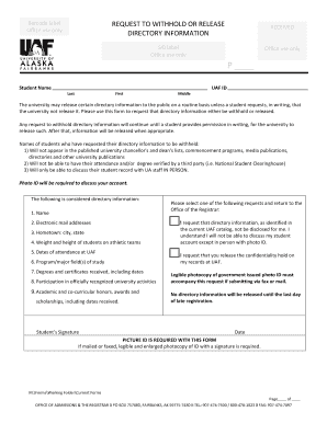 Directory Information Release Request Form