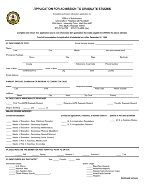 Graduate Admission Application