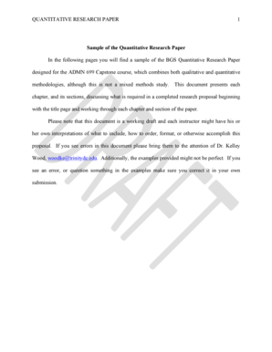 Term paper format - QUANTITATIVE RESEARCH PAPER - trinitydc