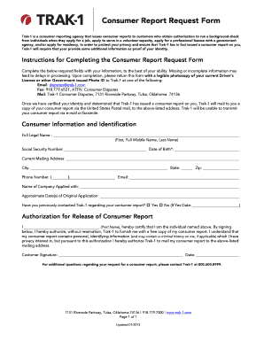 Consumer Report Request Form