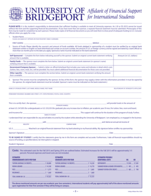 Affidavit of Financial Support