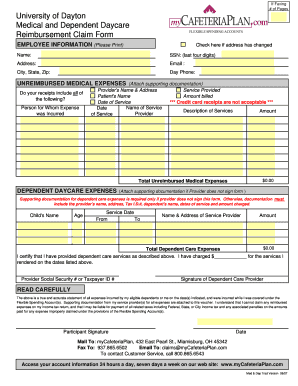 Flexible Spending Account Reimbursement Form