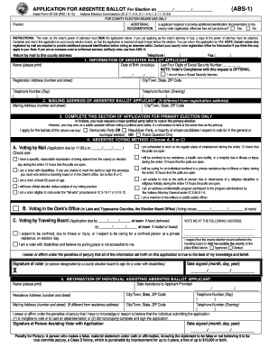 Indiana Absentee Ballot Application