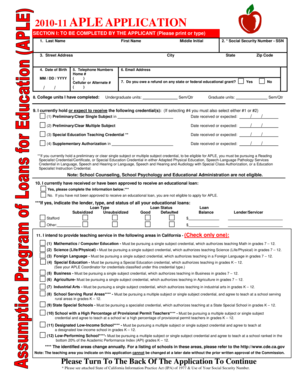 California APLE Application