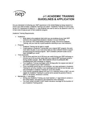 J-1 Academic Training Application