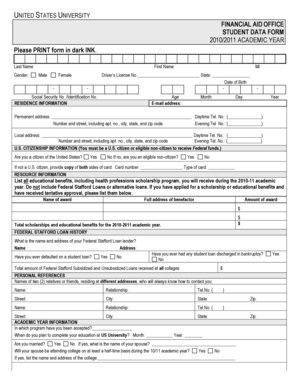 Student Data Form