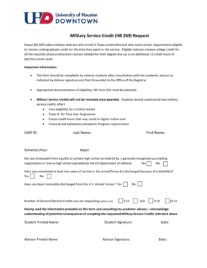 Military Service Credit Request Form