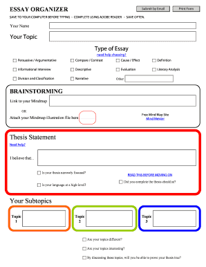 Essay Organizer Template