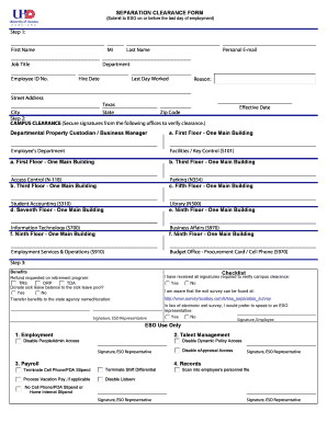 Separation Clearance Form