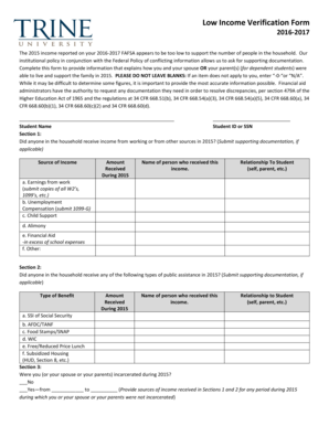 Low Income Verification Form