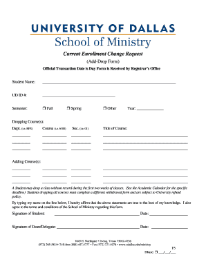 Enrollment Change Request Form
