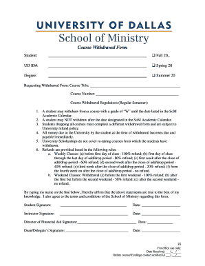 Course Withdrawal Form