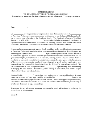 Letter to Solicit Letters of Recommendation