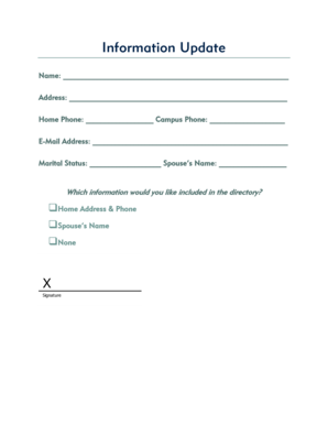 Employee Directory Information Update Form