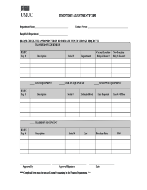 Inventory Adjustment Form