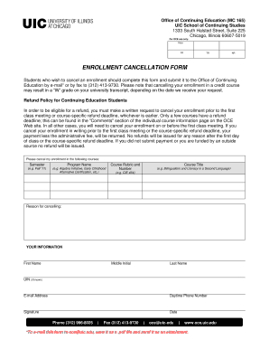 Enrollment Cancellation Form