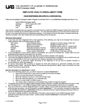 UAB Employee Health Enrollment Form