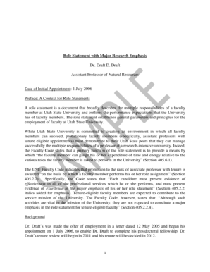 Role Statement Template Research - Utah State University - usu