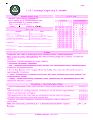UAB Teaching Competency Evaluation