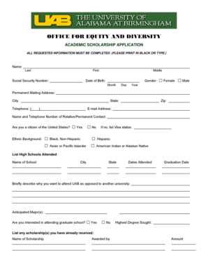 Academic Scholarship Application