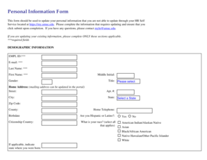 Personal Information Update Form