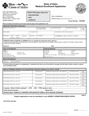 Idaho Medical Enrollment Application