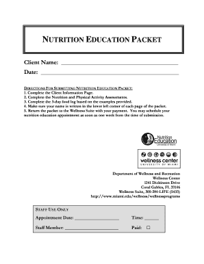 Nutrition Education Packet