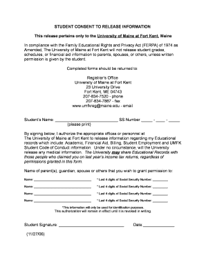 Student Consent to Release Information