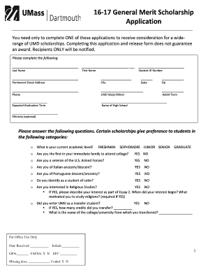 16-17 General Merit Scholarship Application