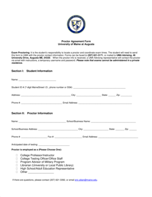 Proctor Agreement Form