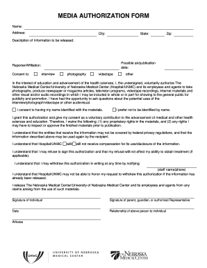 Media Authorization Form