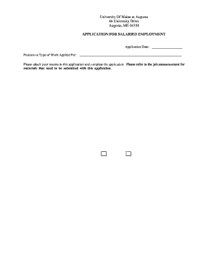 University of Maine at Augusta Salaried Employment Application