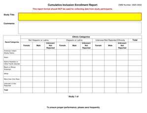 Cumulative Inclusion Enrollment Report