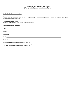 Verification Reviewer Form