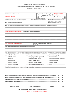 Workplace Injury or Illness Report Form