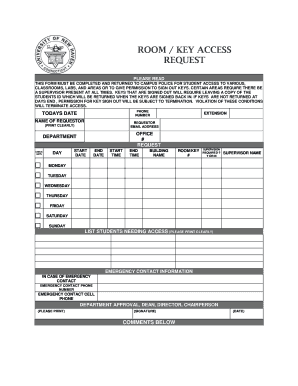 Room Key Access Request Form