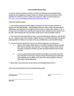 Communicable Disease Policy
