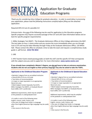 Graduate Education Program Application