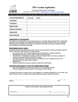 VPN Account Application Form