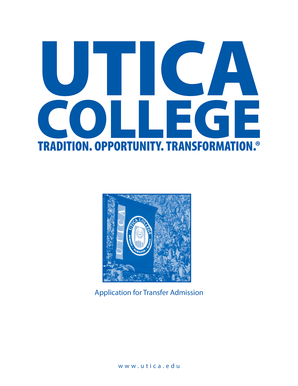 Utica College Transfer Admission Application