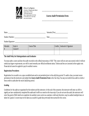 Course Audit Permission Form