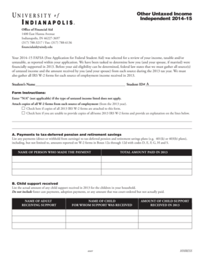 2014–15 Untaxed Income Form
