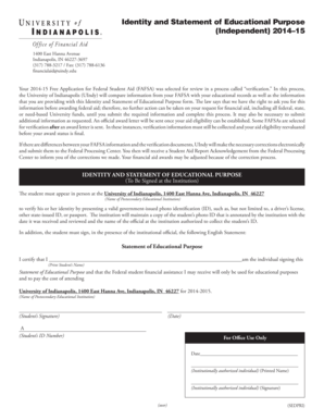 Identity and Statement of Educational Purpose Form