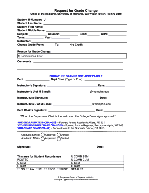 Request for Grade Change