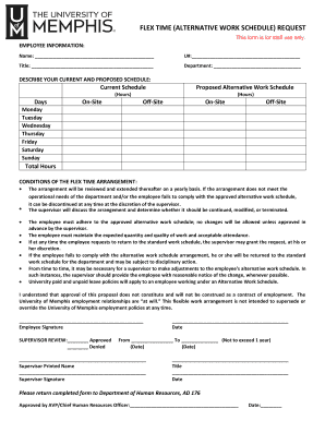 Flex Time Alternative Work Schedule Request