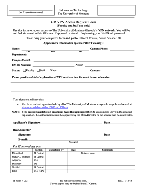 UM VPN Access Request Form