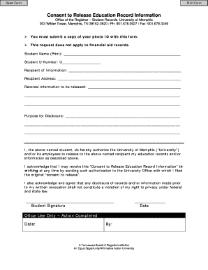 Consent to Release Education Record Information